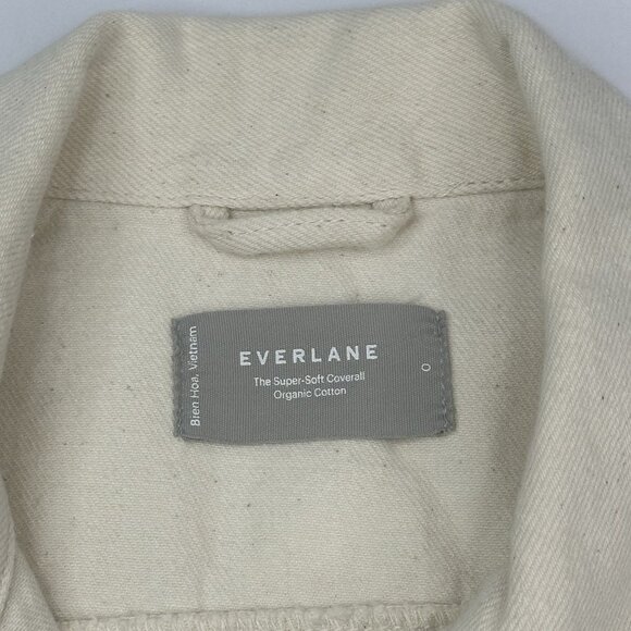 Everlane Women's ECRU The Super Soft Coverall Denim Button Up 0/C35/W36/L26.5 - Picture 4 of 13
